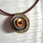Shell And Leather Unique Pendant Necklace - Golden..